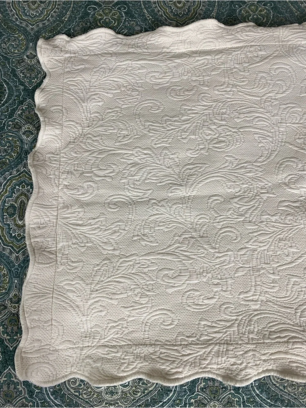 White Quilted Decorative Pillow Sham - Classic Textured Design King